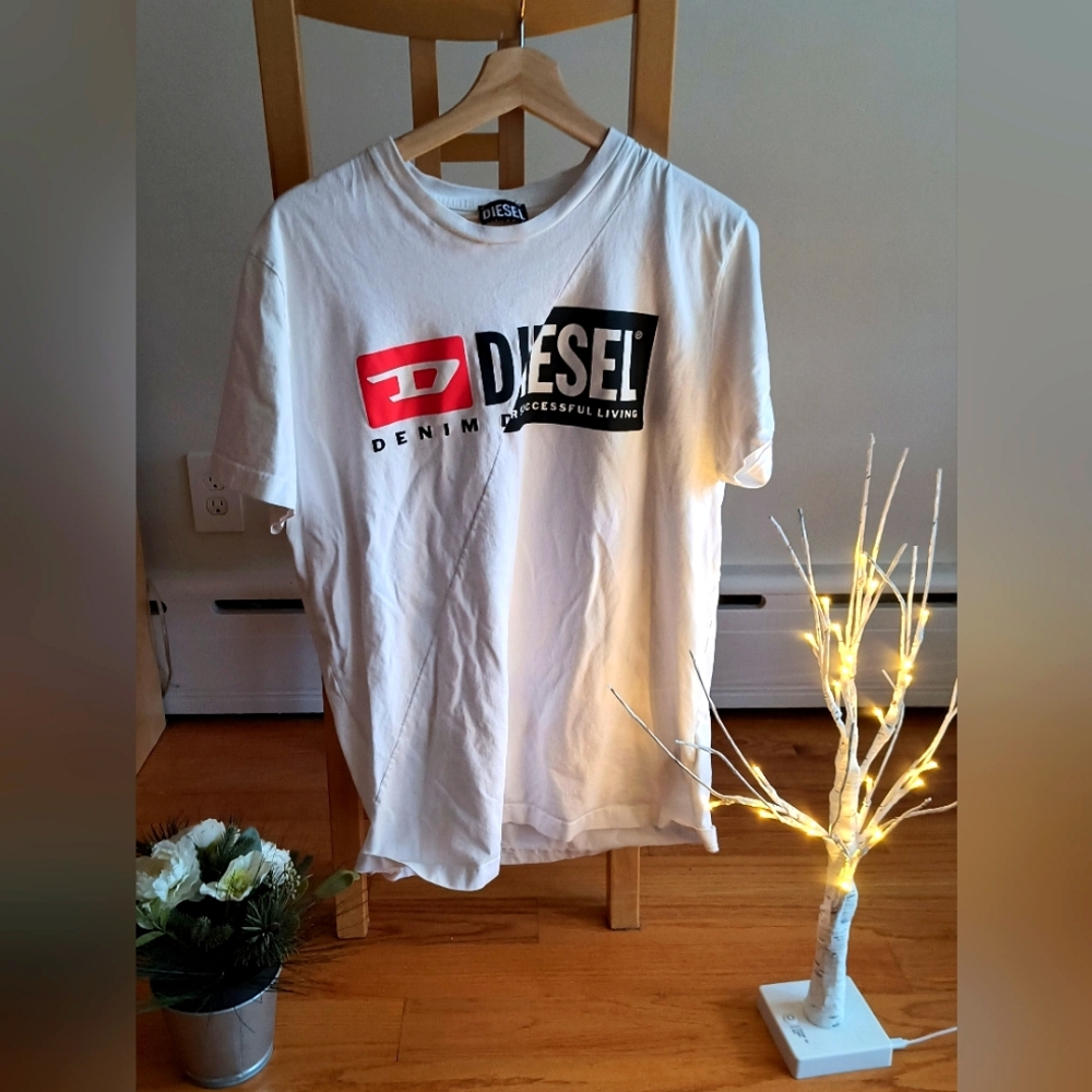 White Diesel Logo T-shirt Men's XL